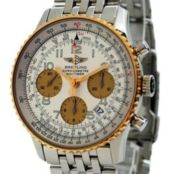 Breitling 42mm Men's Navitimer Two Tone Automatic Chrono Watch B+P! Ref: D23322! - Picture 4 of 10